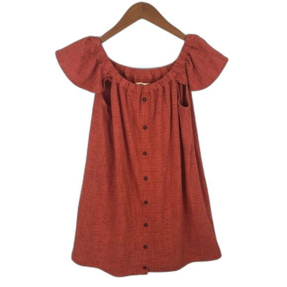 Madewell Texture & Thread Off-The-Shoulder Dress Size Medium - Picture 5 of 16